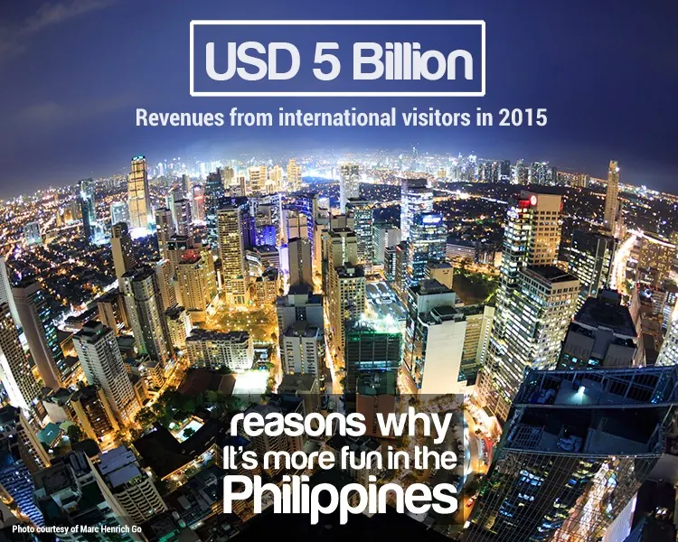 USD 5 billion revenue from international visitors in 2015