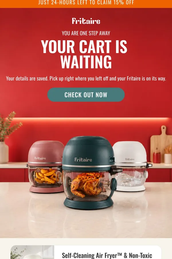 Checkout abandonment email: Your cart is waiting