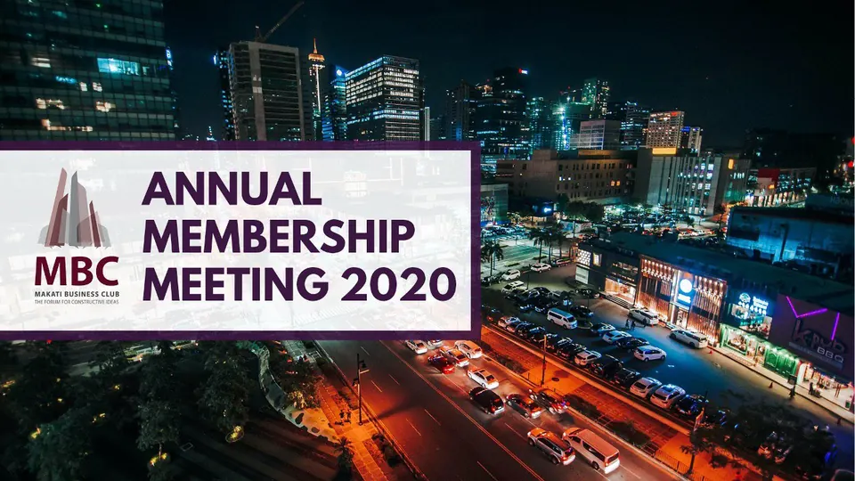 AMM 2020 title slide over Makati at night