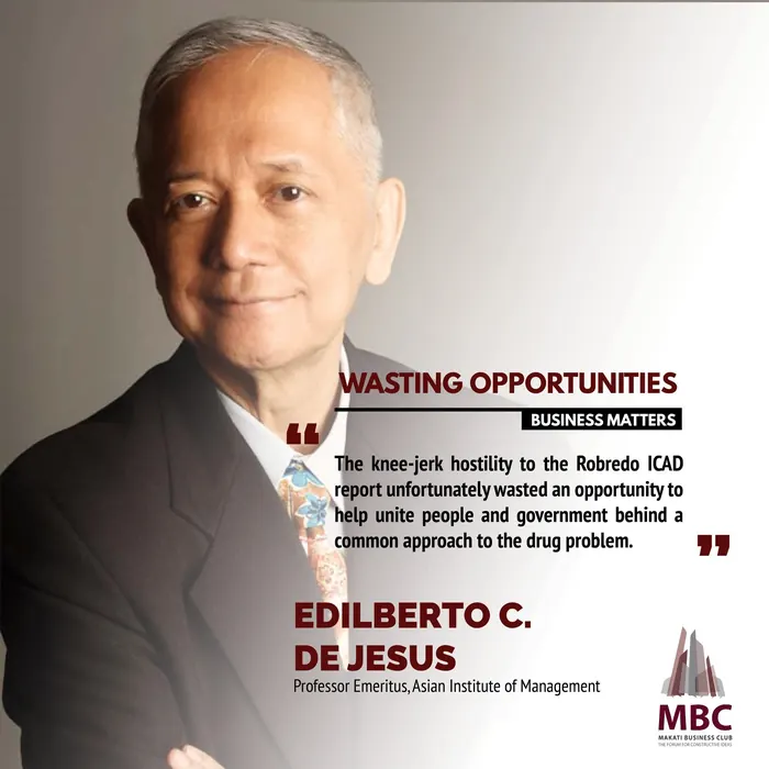 Business Matters card: Wasting opportunities, Edilberto C. de Jesus
