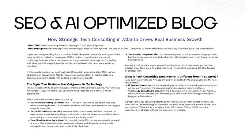 Content & SEO: SEO & AI Optimized Blog